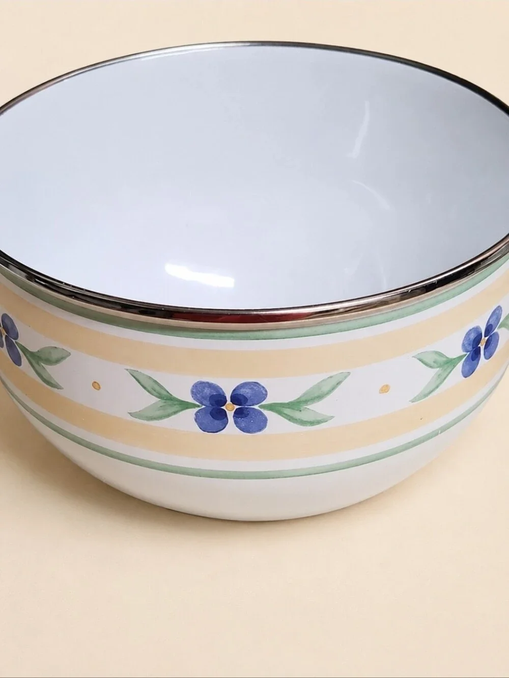 Pfaltzgraff Summer Breeze 3 Pc Nesting Metal Mixing Bowl Set Floral Vintage